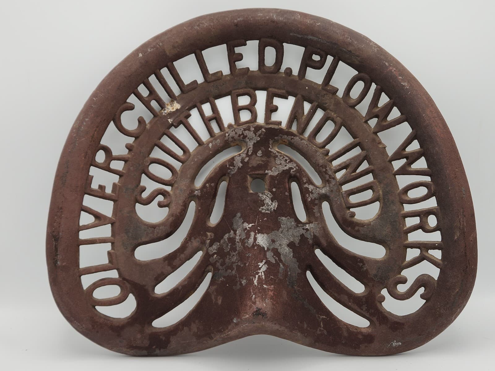 Antique Oliver Chilled Plow Works Cast Iron Tractor Implement Seat South Bend IN