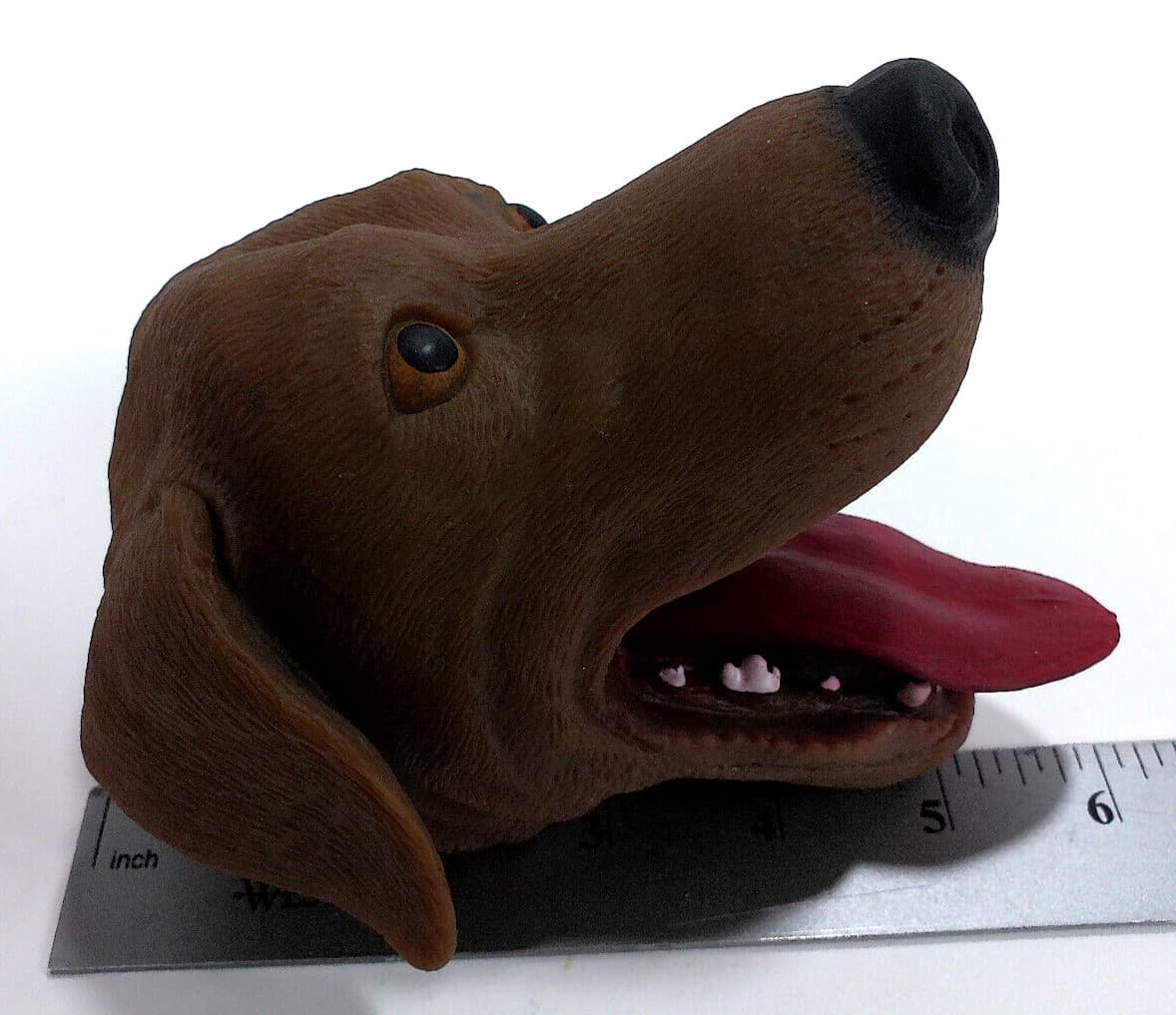 Stretchy Dog Schylling Rubber Black Brown Lab High Quality Hand Puppet 2