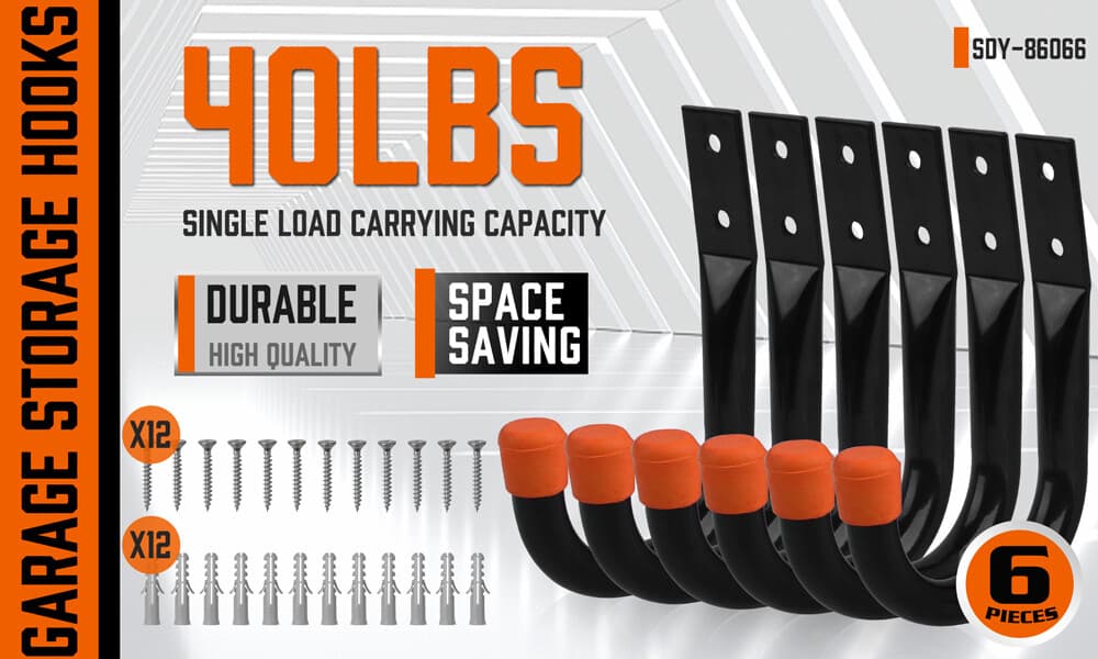 Heavy Duty Storage Hooks Wall Mounted Ladder Garage Bikes Tools Garden Shed 2