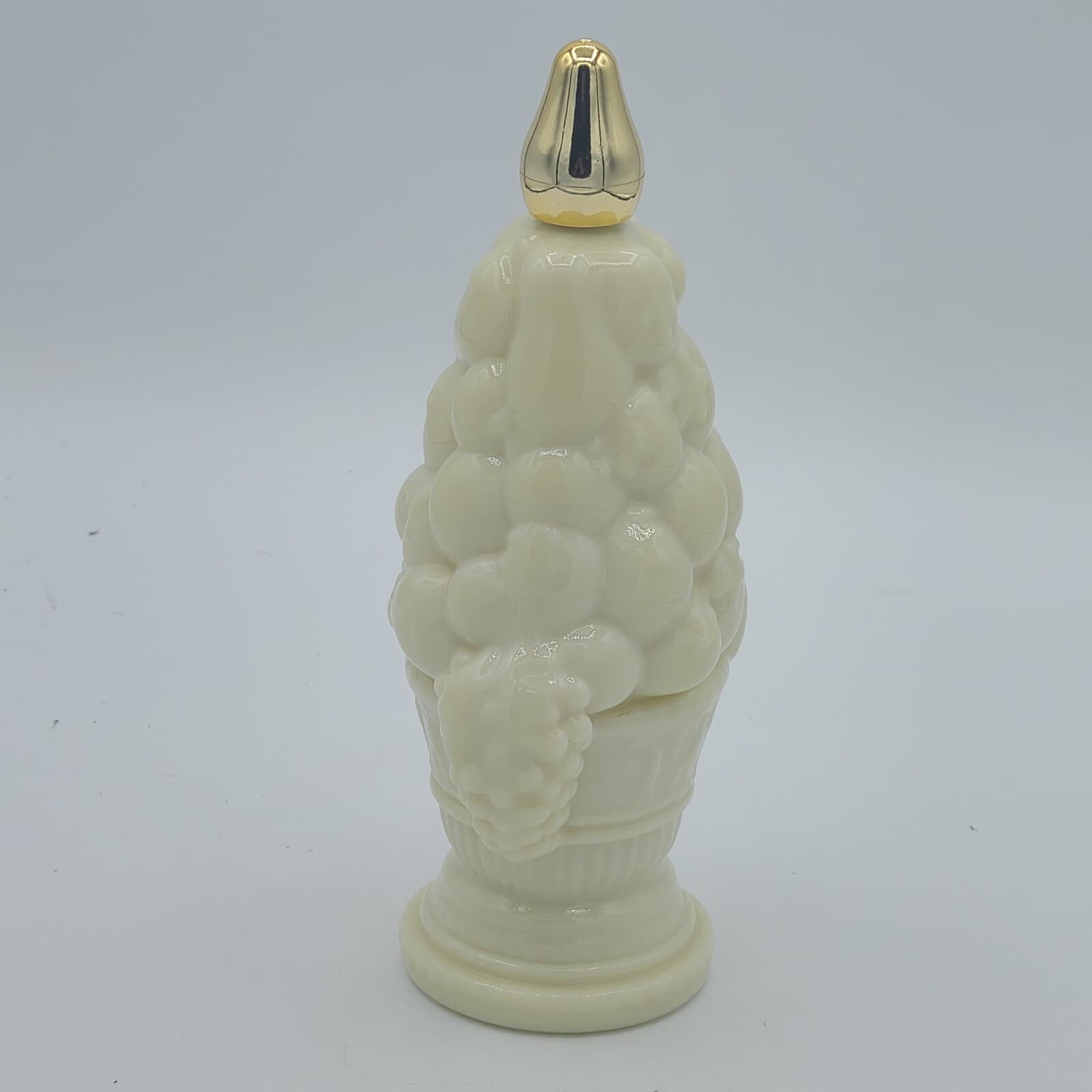 Avon Compote Cologne Field Flowers Milk Glass Grapes Fruits Topiary Design EMPTY 6