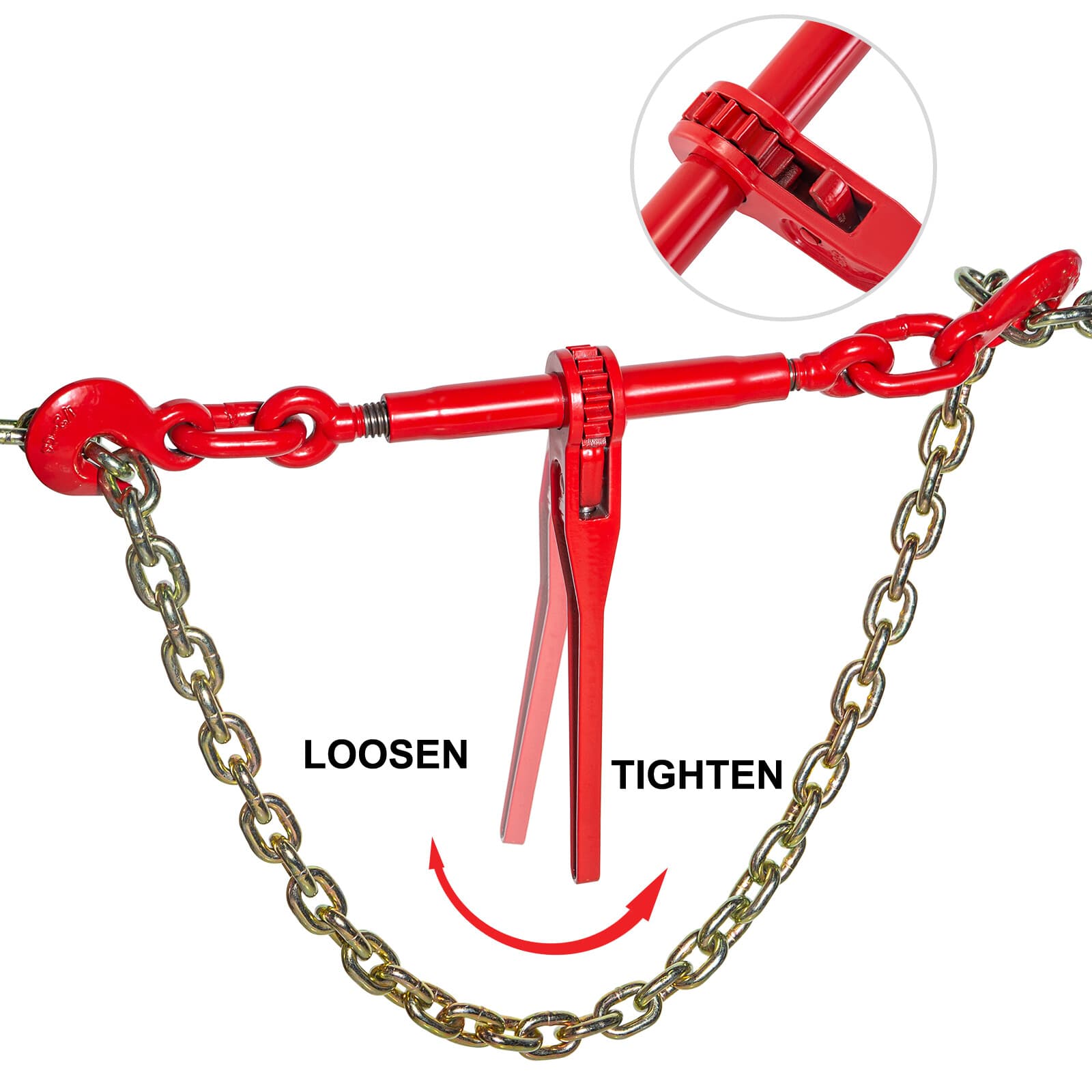 3/8"-1/2" Chain and Binder Kit Ratchet Load Binder 10FT G80 Chains Hauling 4