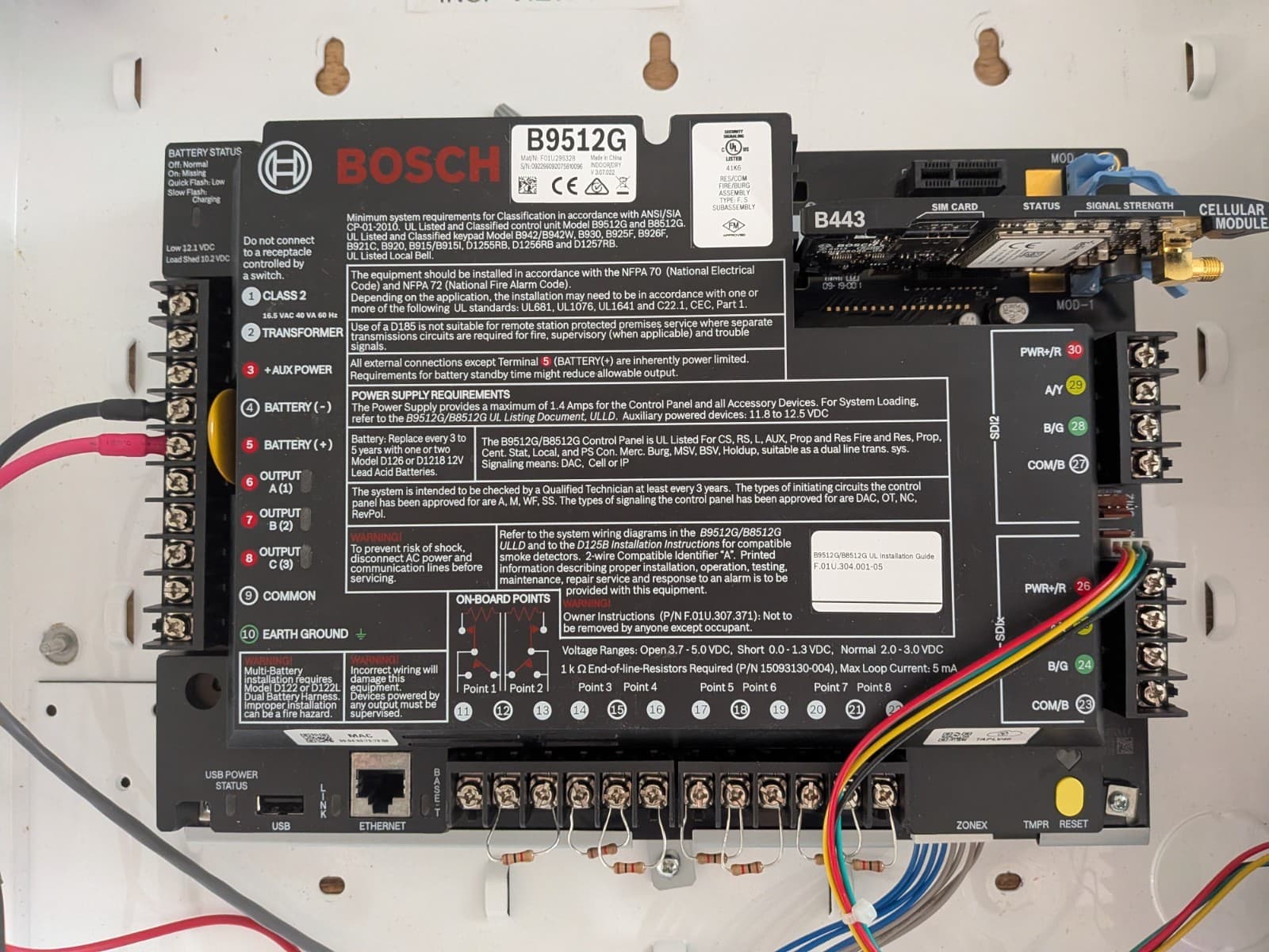 Bosch B9512G Fire / Intrusion Panel + B942 Touchscreen + BluePoint Alert Systems 4
