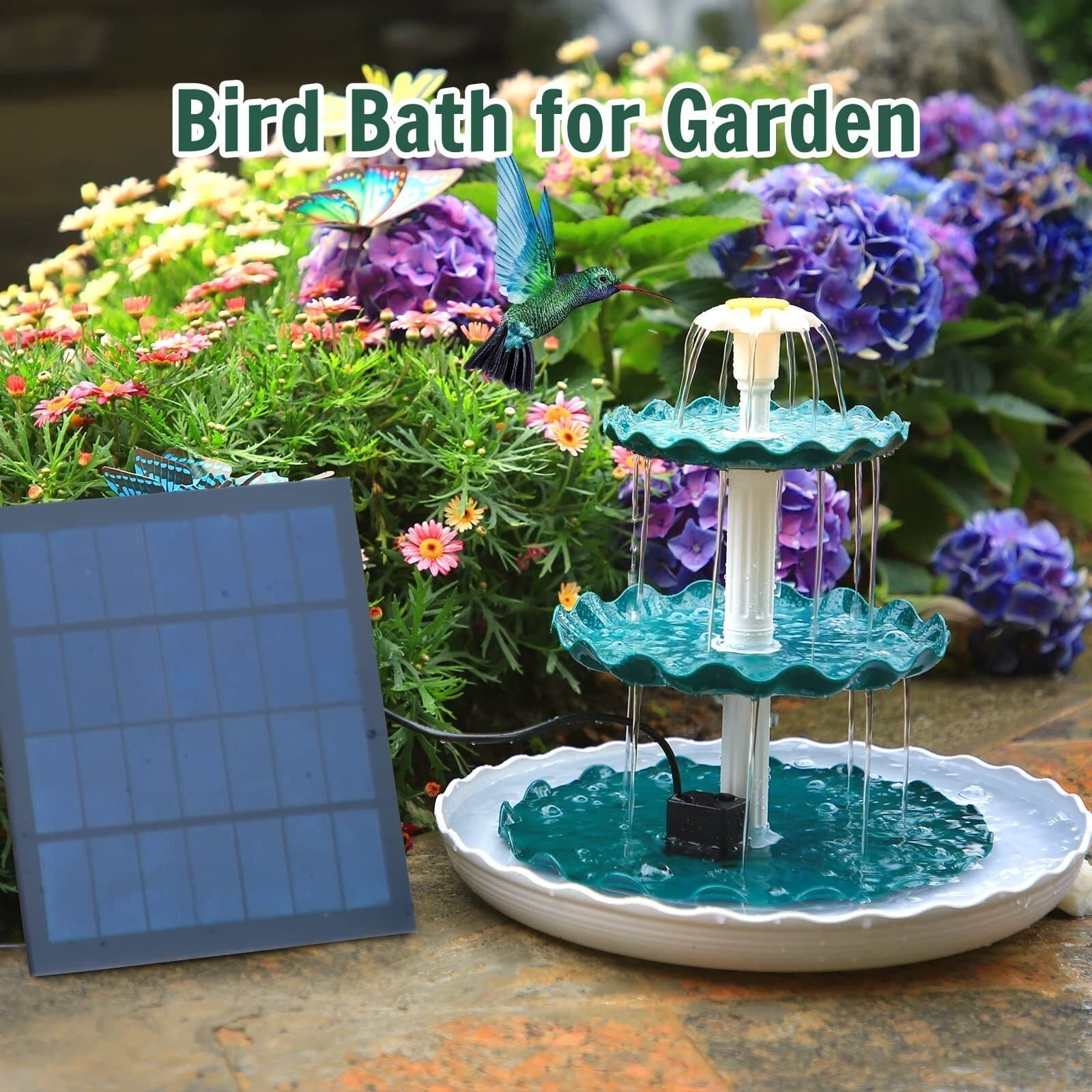 Solar Pump 3.5W With 3 Tiered Bird Bath, Solar Fountain and Suitable DIY Decor 5