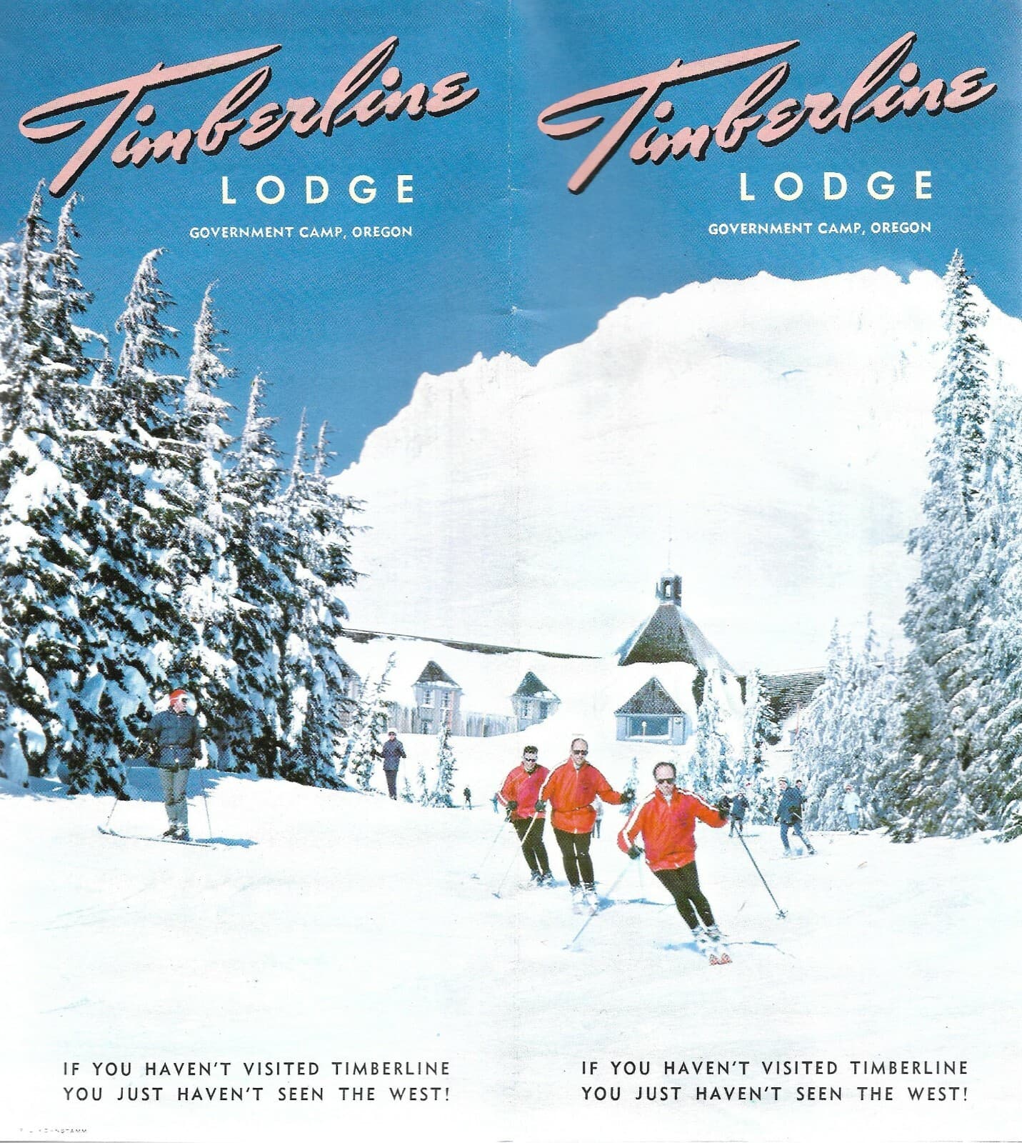 c1950 MOUNT HOOD TIMBERLINE LODGE GOVERNMENT CAMP OREGON Tourist Brochure