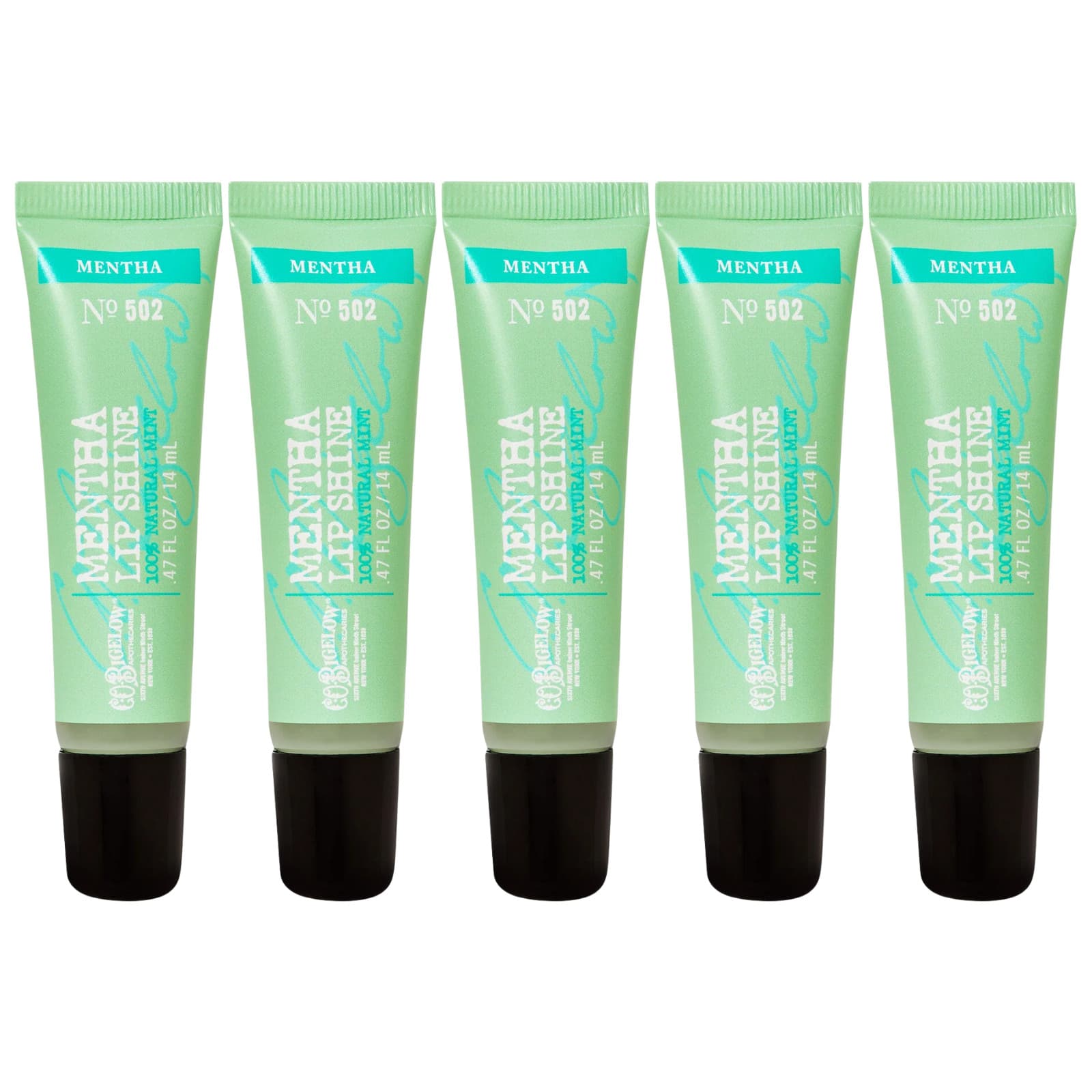 Bath & Body Works CO Bigelow Mentha Lip Shine No 502 – Mint – 5 Pack 5