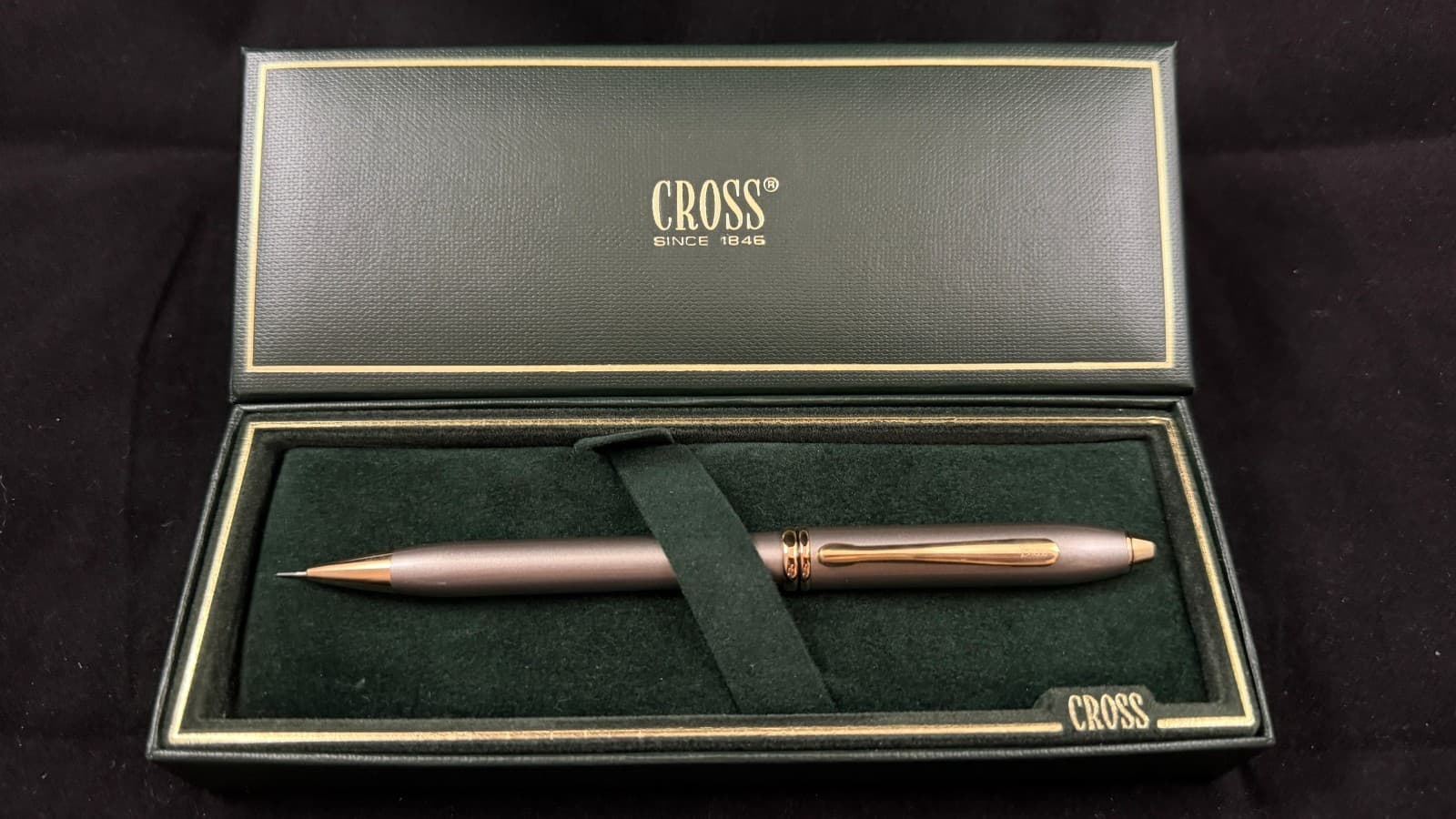 CROSS TOWNSEND QUICKSILVER LACQUER 0.5mm PENCIL w22K GOLD ELECTROPLATE TRIM #643 2