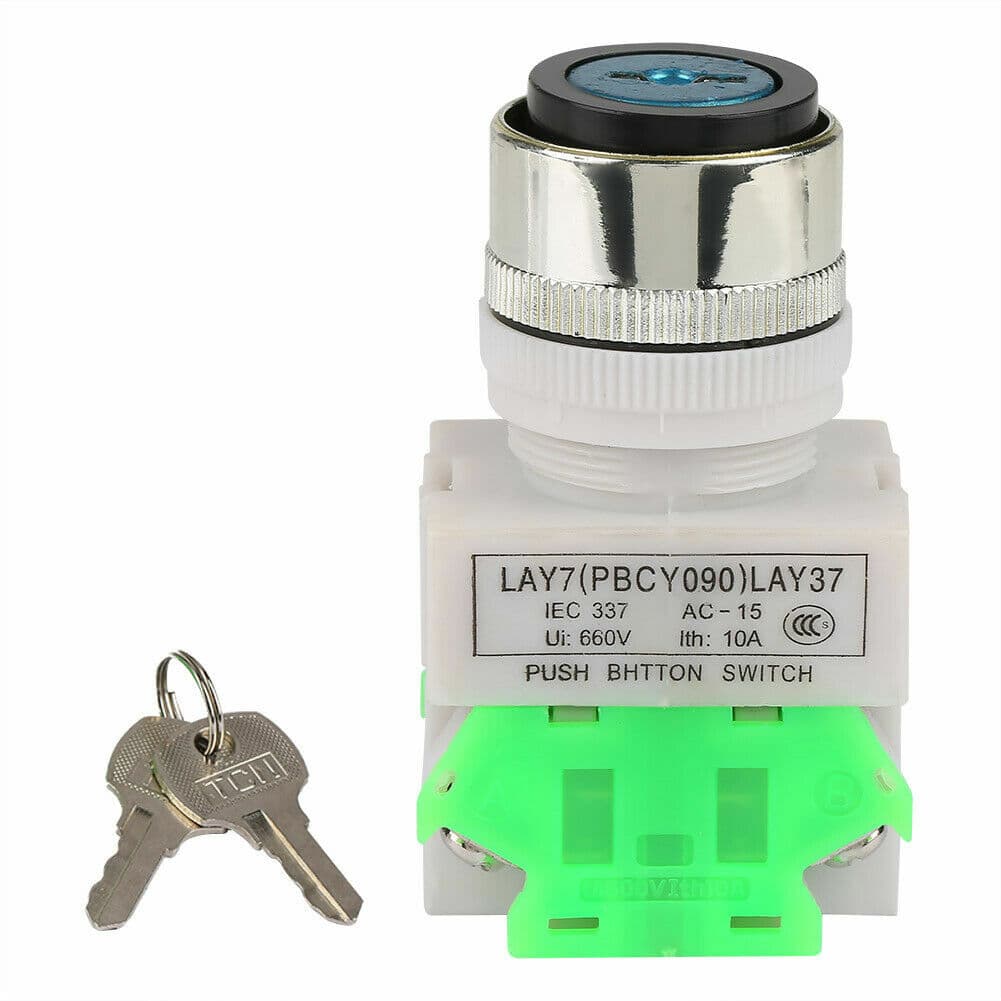 2 Pieces 2x 22MM On/Off Locking Key Switch Security Lock Keyed Power Ignition A6 3