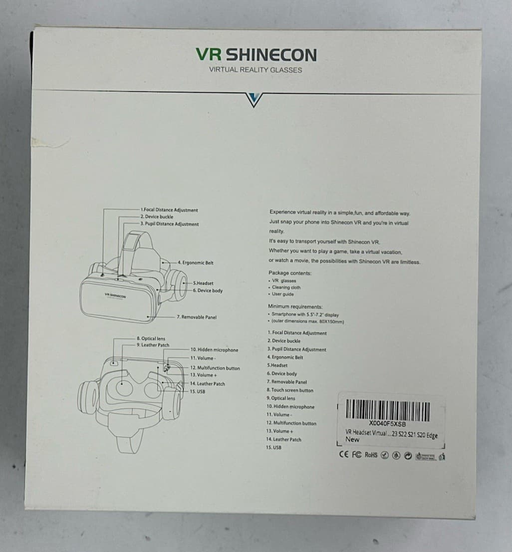 3D Virtual Reality Headset VR Glasses+ Headphones For Smartphone Android iPhone 2