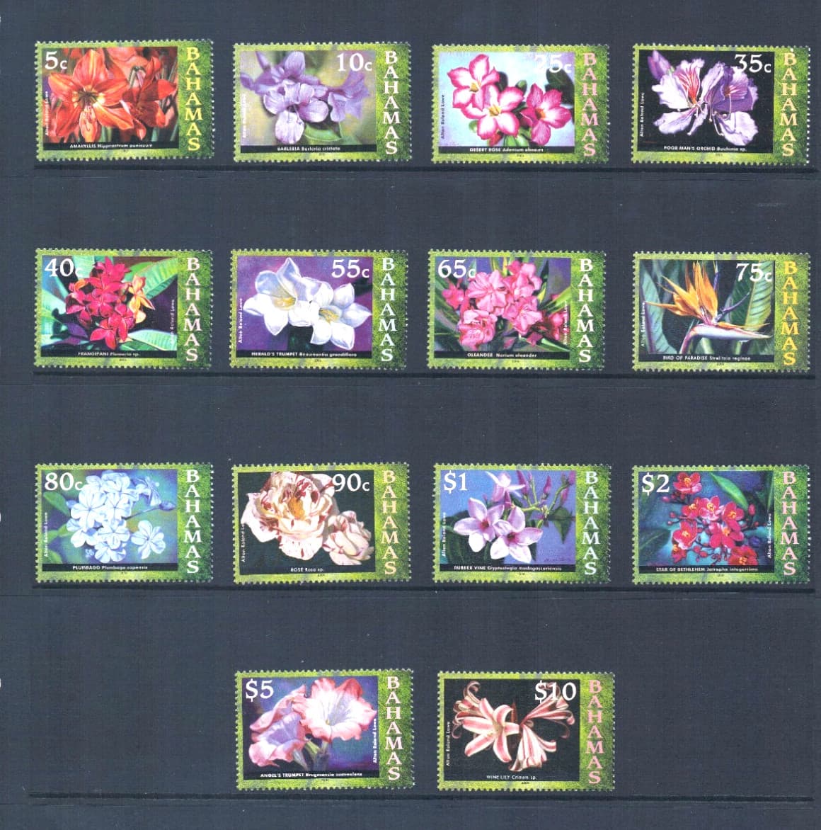 $61.25 Scott Value - 2006 BAHAMAS Flowers definitives Caribbean CV MNH NH UMM 3