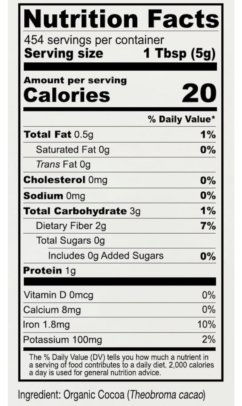 Organic Raw COCOA POWDER Gluten-Free Non-Gmo~5 Lbs~by Anthony's~Read Docs. 3