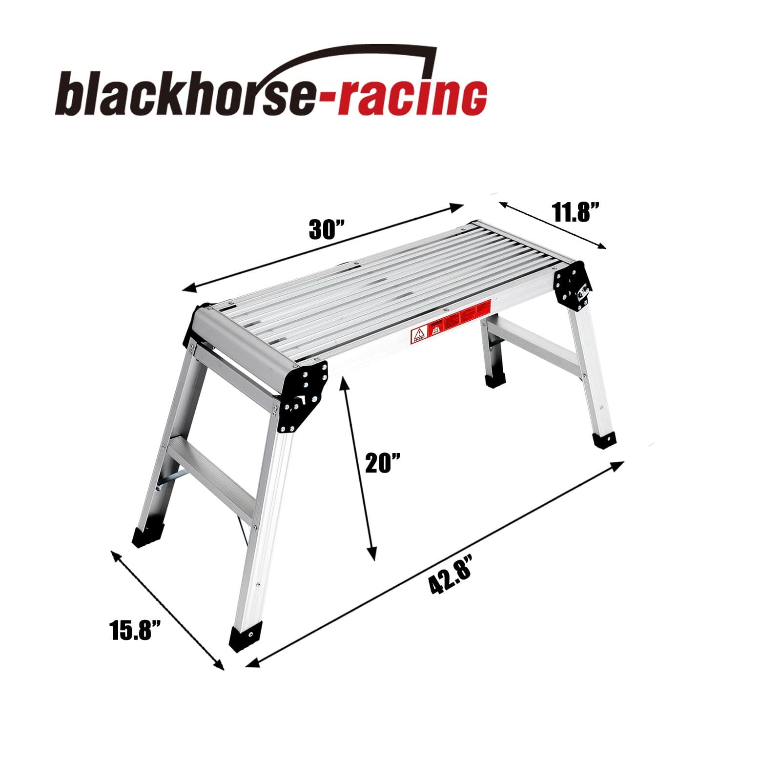 30" Aluminum Folding Work Platform Drywall Ladder 330 lbs Non-slip Bench 2