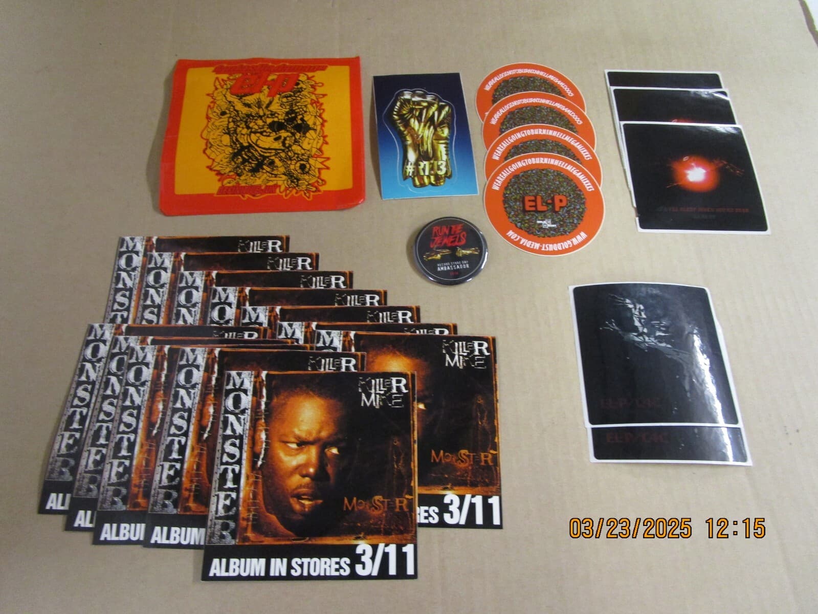 KILLER MIKE EL-P RUN THE JEWELS 23XSticker / Pin Solo Album Lot New! Unused!