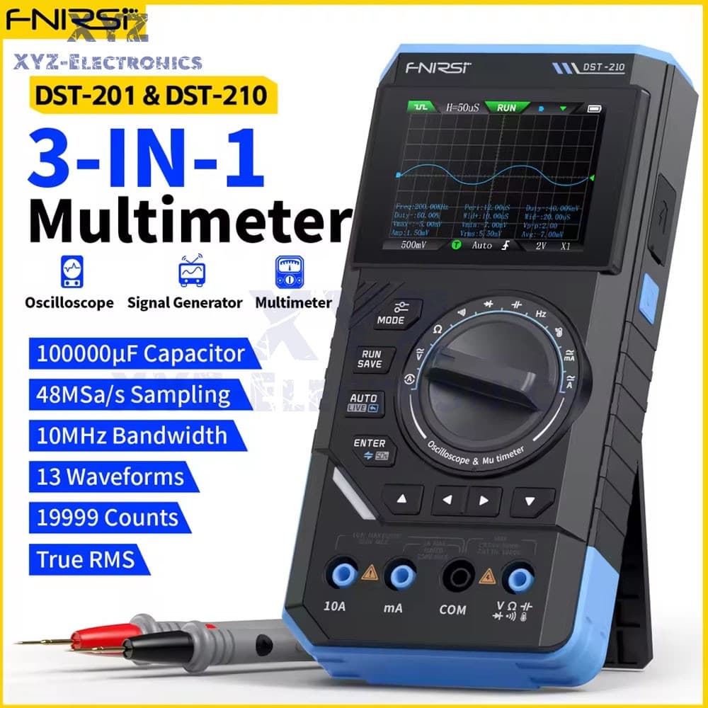 FNIRSI DST-210 3-IN-1 Digital Oscilloscope Multimeter Signal Generator AC/DC US 2
