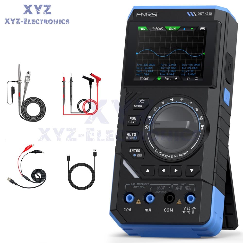FNIRSI DST-210 3-IN-1 Digital Oscilloscope Multimeter Signal Generator AC/DC US 4