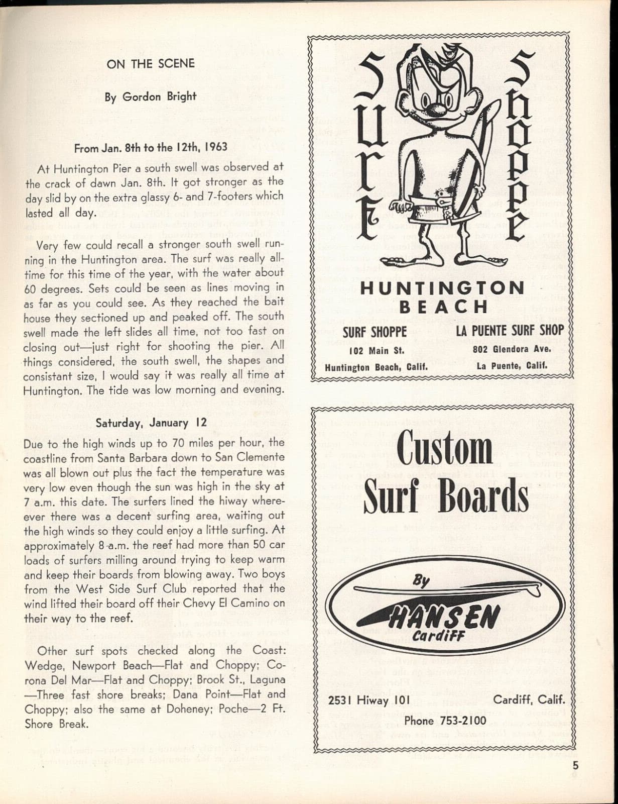 So-Cal Surfing News Magazine Jan. 1963 4