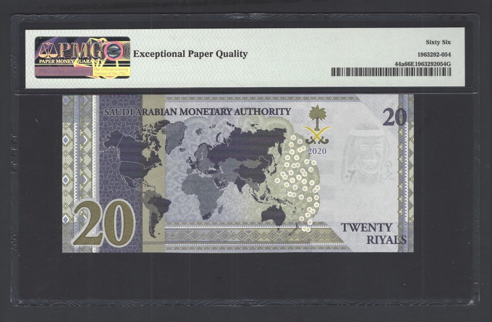 Saudi Arabia 20 Riyals 2020/AH1442 P44a Uncirculated Grade 66 2