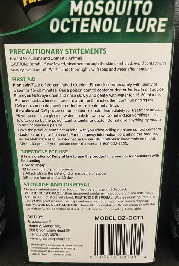 Black Flag Mosquito Octenol Lures Model BZ-OCT1 NEW (2 PACK) 4
