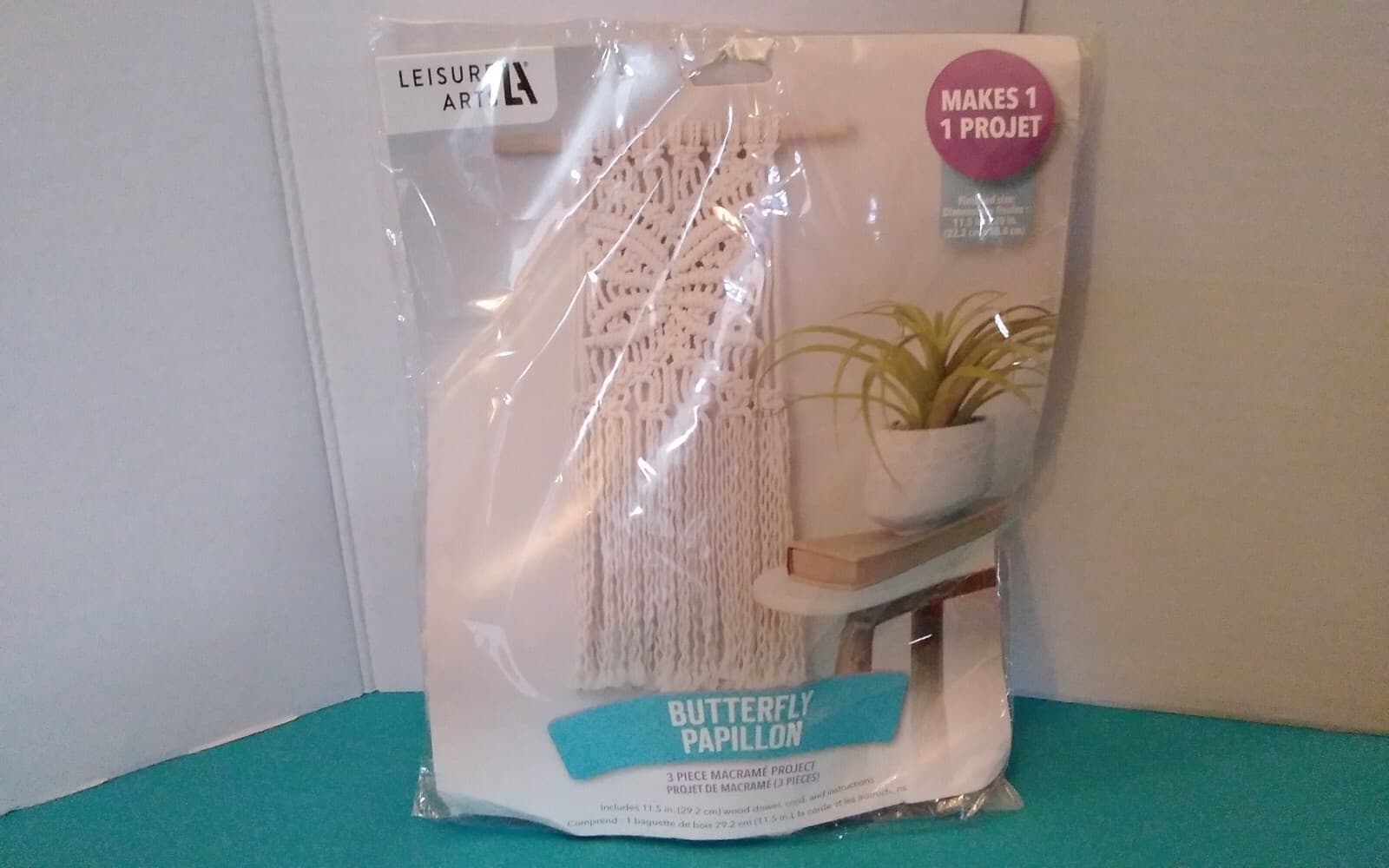 Leisure Arts Macrame Wall Art Project Kit “Butterfly Papillon”