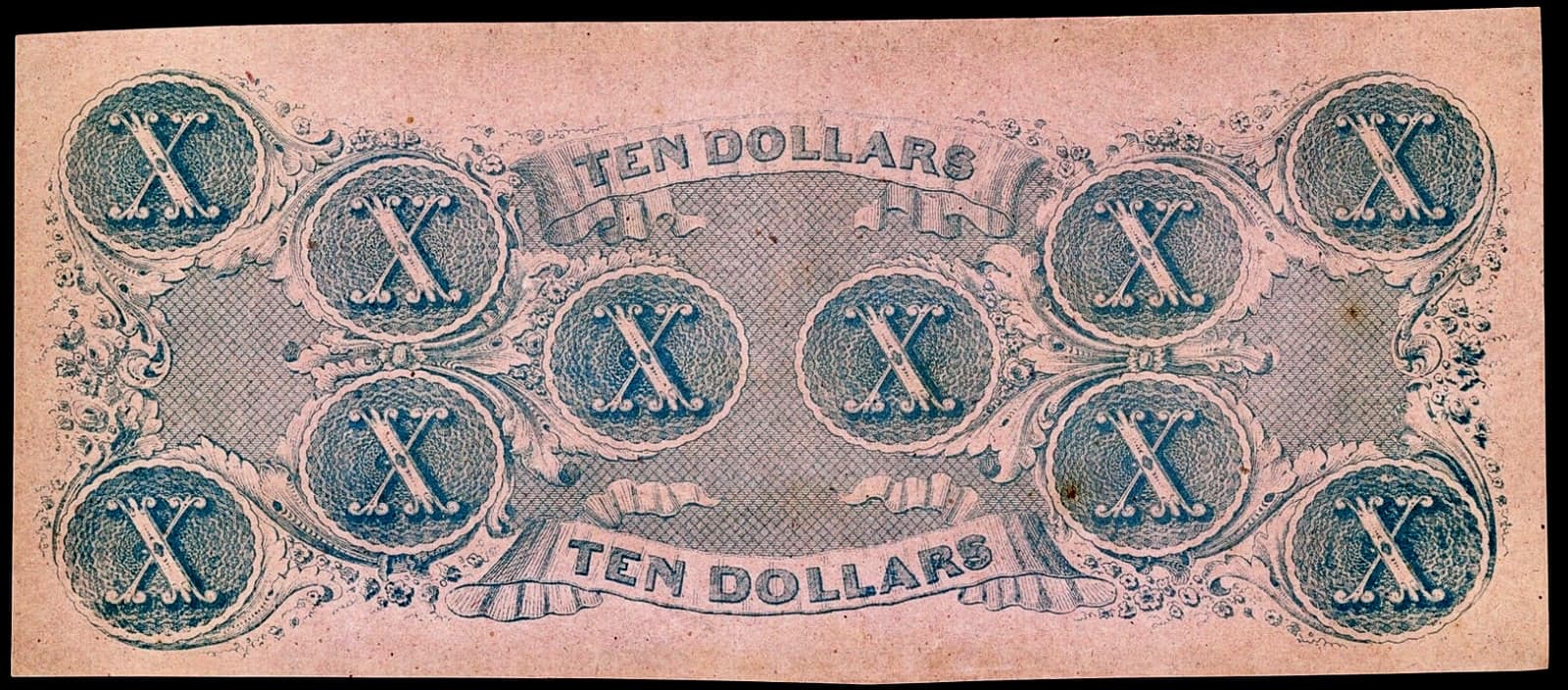 1862 CONFEDERATE STATES AMERICA CURRENCY $10 DOLLAR NOTE T-52 CRISP UNCIRCULATED 2