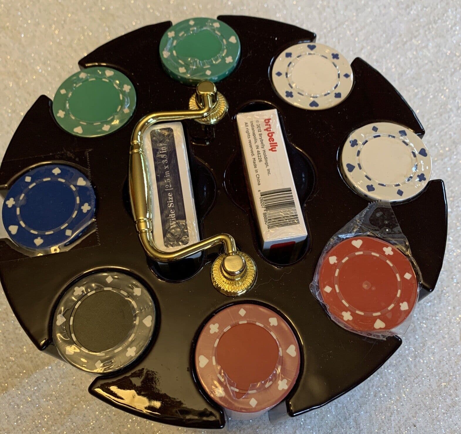 Poker Chips Carousel Set 2 Card Decks 200 Chips 11.5 Gram Vegas Style New 5