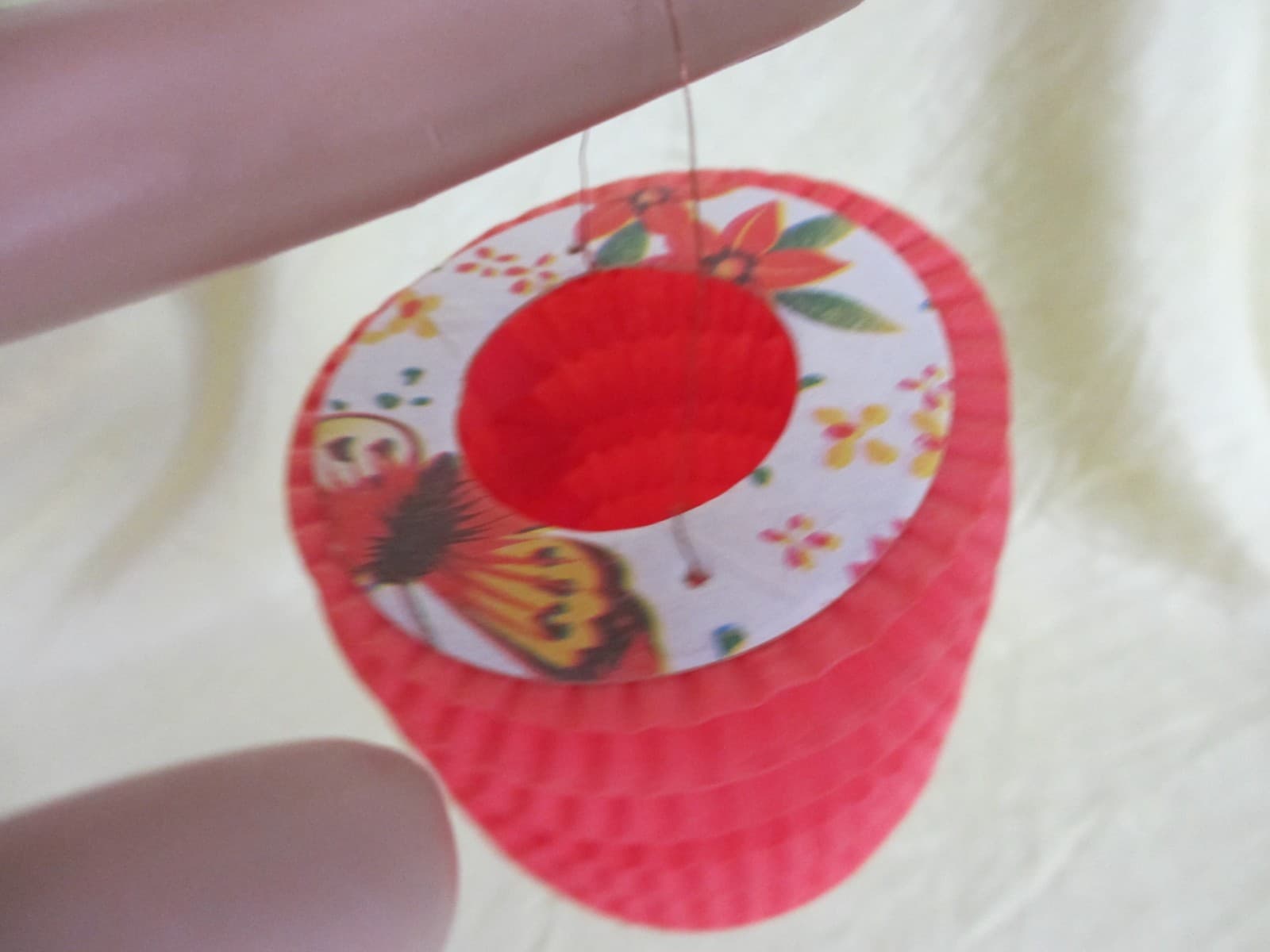 old red 3" accordion Chinese paper lantern traditional lamp decoration auto hang 2