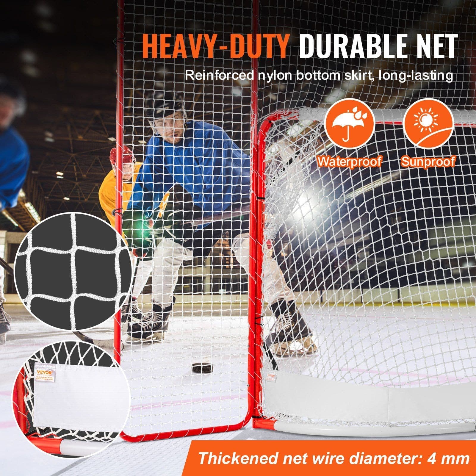 72" Steel Hockey Goal with Backstop & Targets for Street & Outdoor Use 4