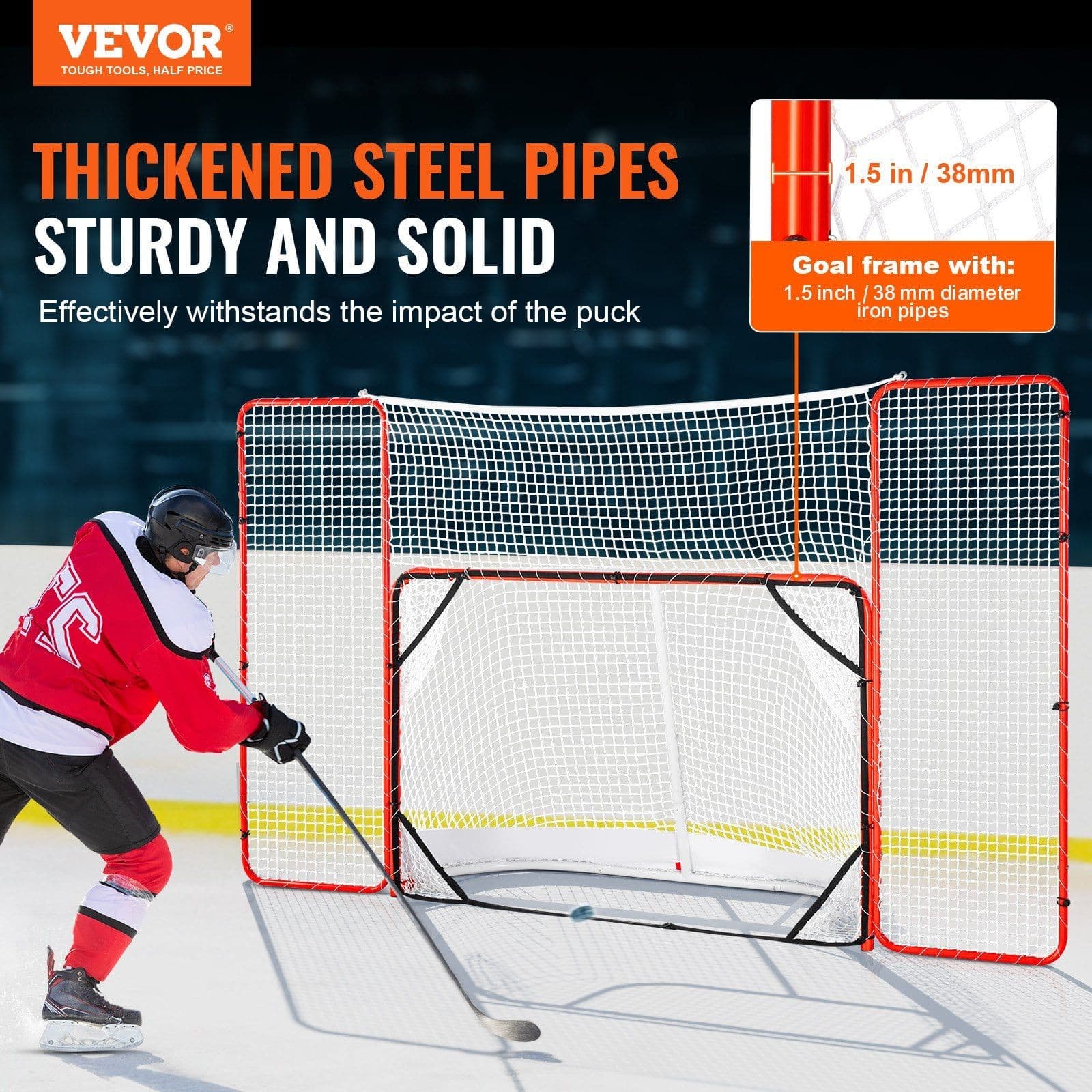 72" Steel Hockey Goal with Backstop & Targets for Street & Outdoor Use 2