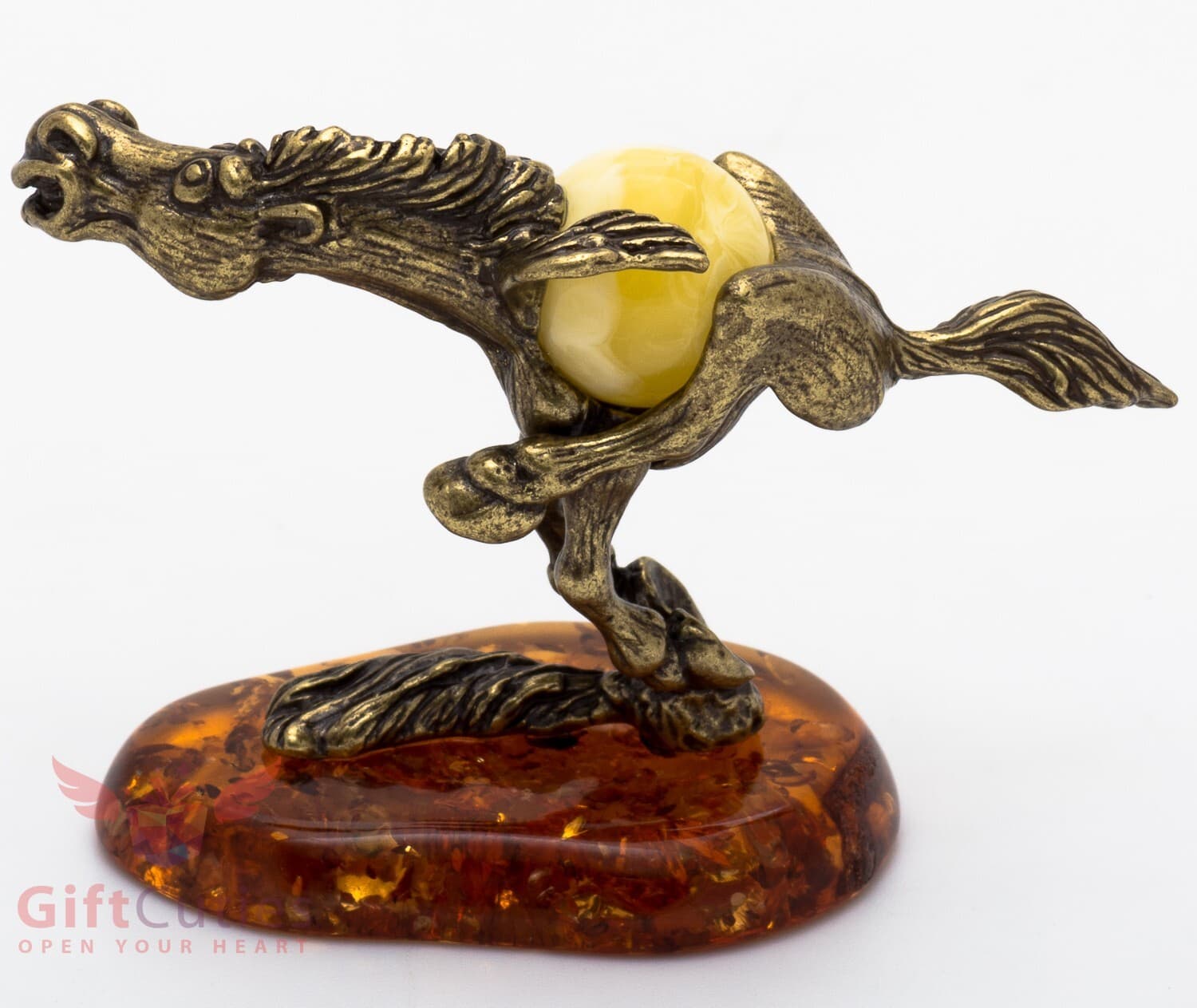  Solid Brass Amber Figurine of Pegasus Horse IronWork 2
