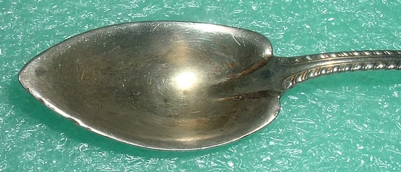Antique 1892 DOMINICK & HAFF STERLING 'MAZARIN' Pattern *Gold Washed FRUIT SPOON 2