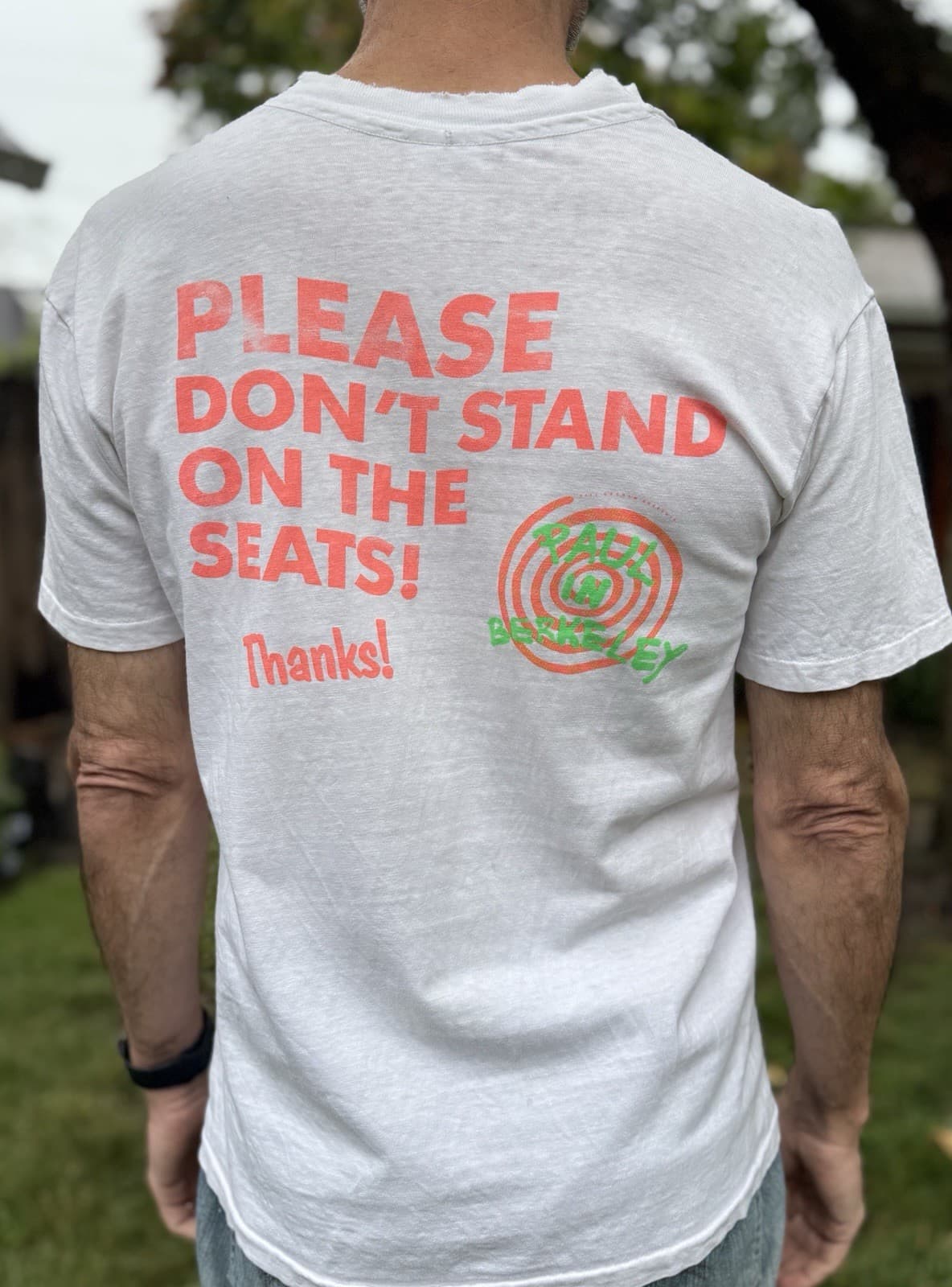 RARE 1990 Paul McCartney STAFF Concert Shirt UC Berkeley LARGE Bill Graham BGP 2