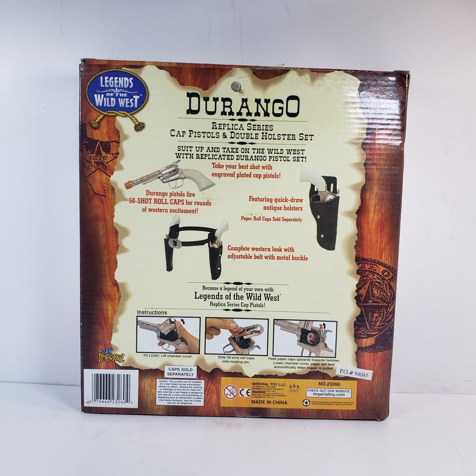 Legends of the West Durango Replica Cap Pistols & Holster Set, NIB NOS 2