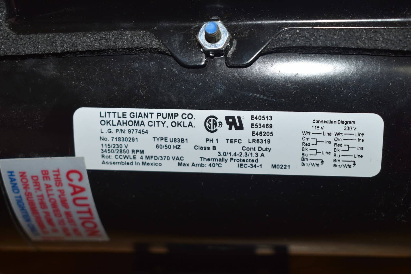 Little Giant Pump TE-5-MD-HC 584604 / 977454 Magnetic Drive Pump 115/230V 1/8 HP 4