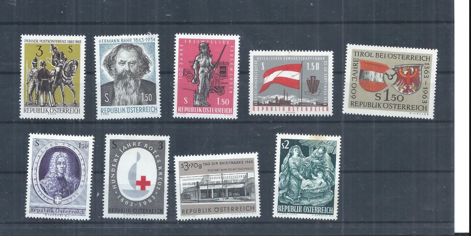 Austria stamps. 1963 MH lot. Stamp Day, Christmas, etc (AR892)