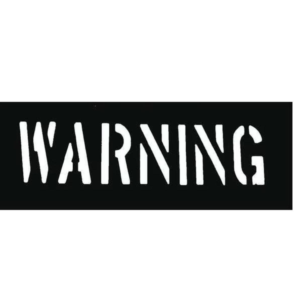 Zoro Select Industrial Safety Warning Stencil 6in H 2.5in Chars Black 20Y538