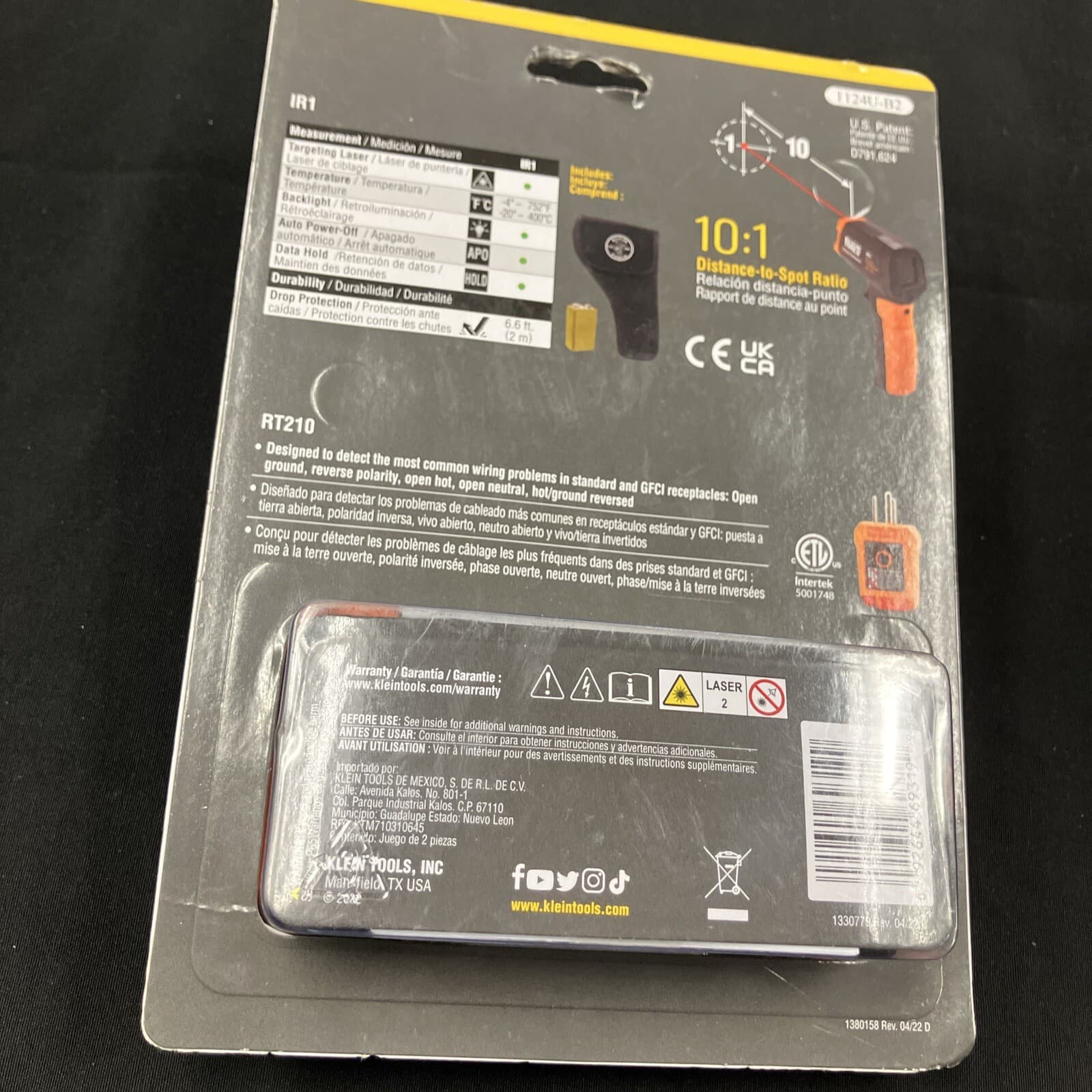 Infrared Thermometer Digital Battery Powered with GFCI Receptacle Tester 5