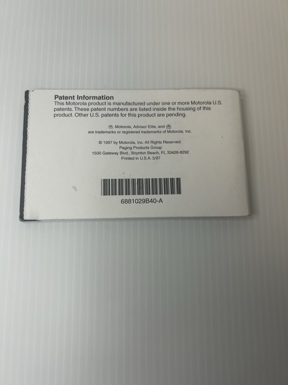 Motorola Advisor Elite Pager User Guide 2