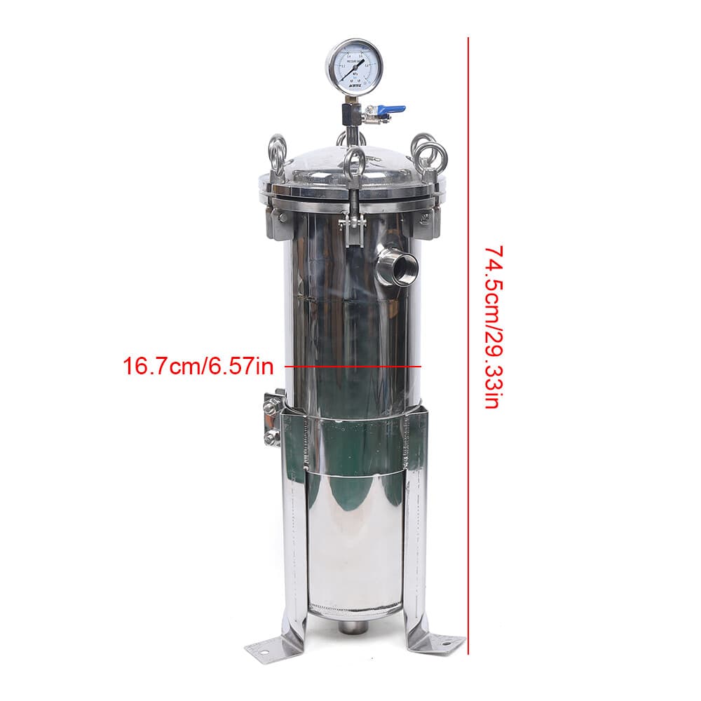 #4 Bag Filter Housing In/Out Flat Plate Lid Stainless Steel 167mm Diameter150Psi 4