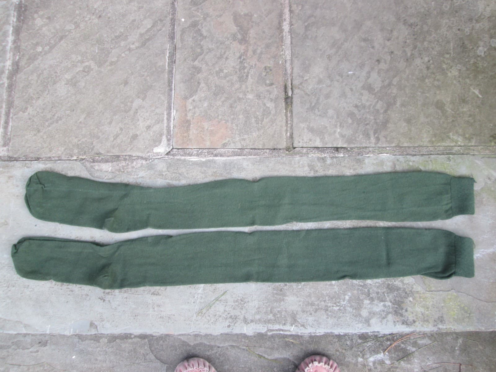 REENACTOR COLONIAL REV CIVIL WAR 18-19TH C STOCKING SOLID WOODSY GREEN COTTON