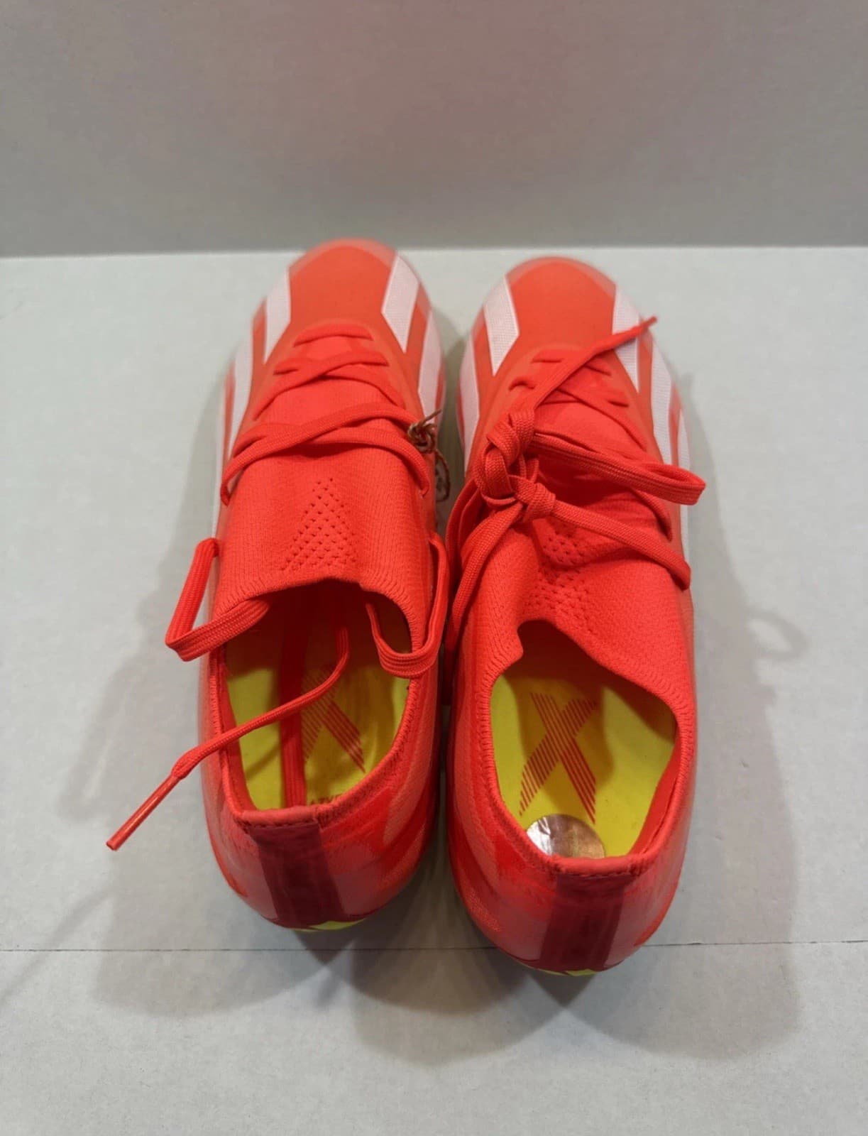 Adidas Mens 7.5 X CrazyFast Pro Firm Ground Cleats Solar Red/Yellow IG0600. 5