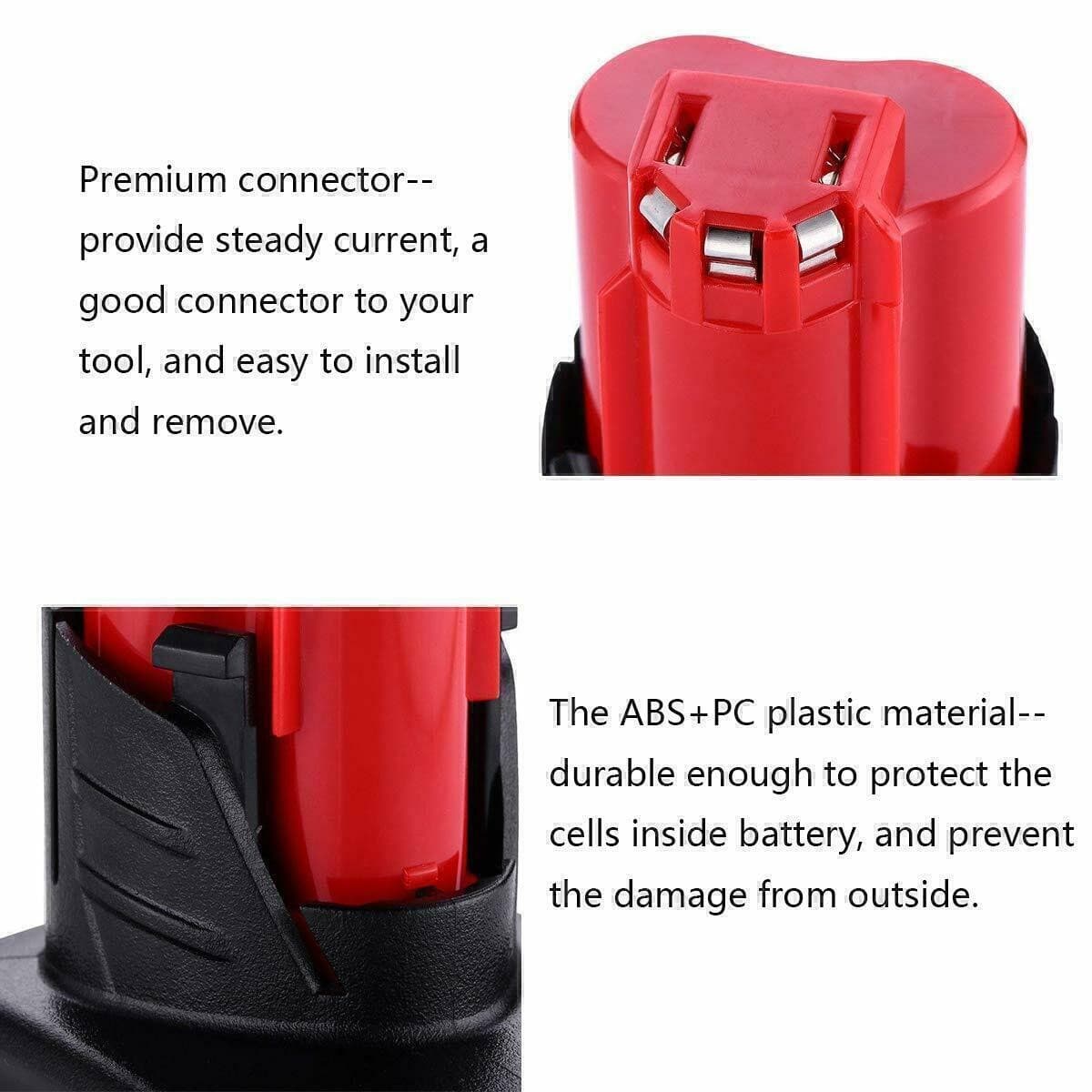 2PACK Lithium Battery For M12 For Milwaukee Battery 12VOLT Capacity Battery 5