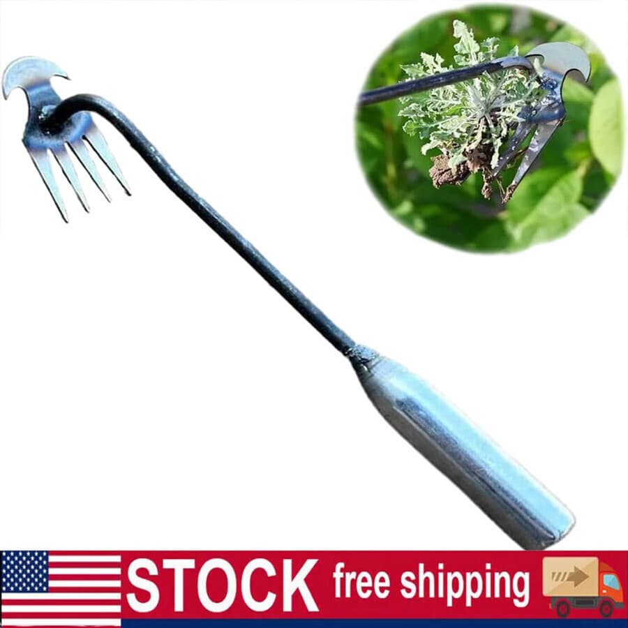 Handheld Weed Puller Weeder Garden Lawn Grass Root Remover Tool Manganese Steel 4