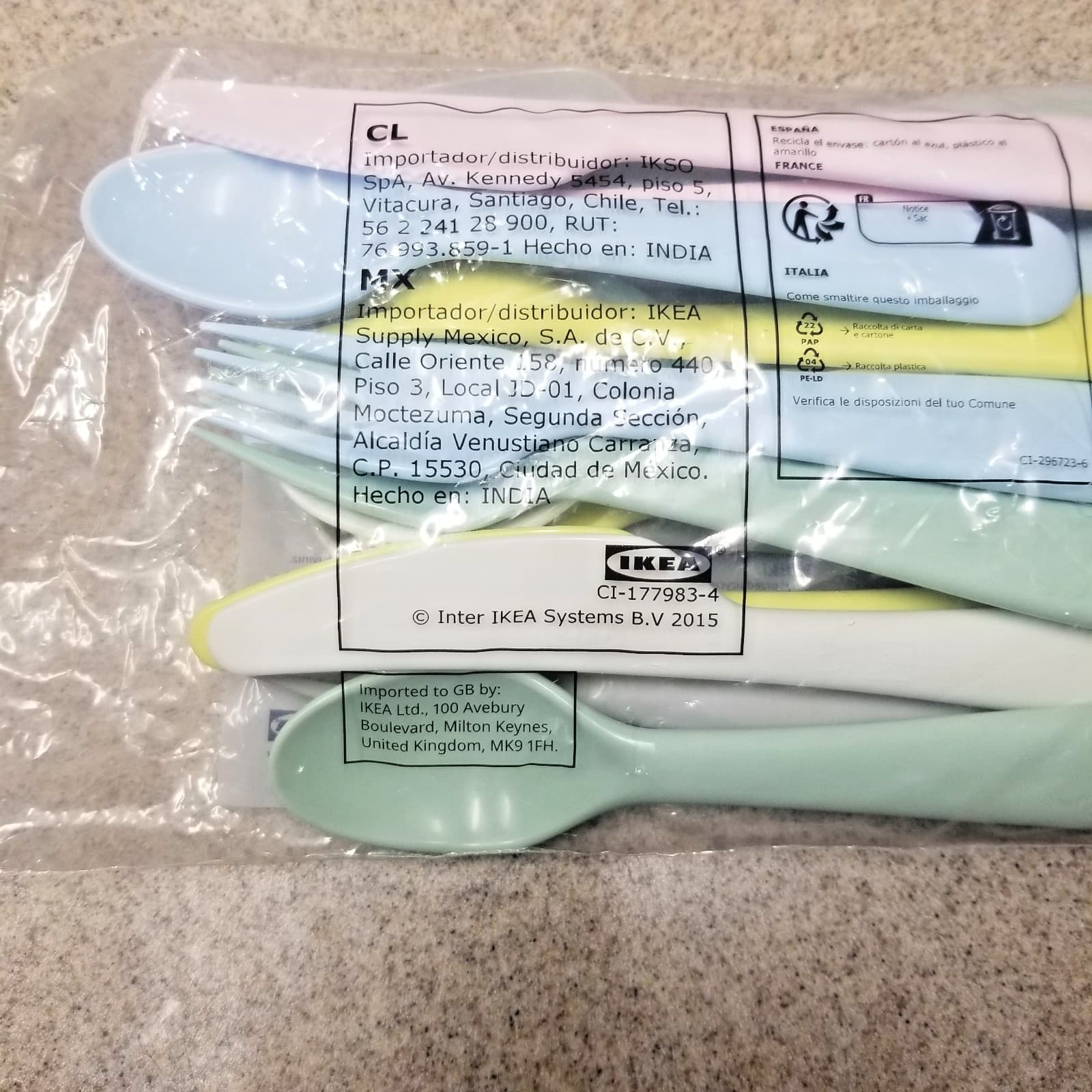 IKEA Kalas Kids 18pc Spoon Fork Knife Set BPA-Free Plastic Pastel Utensil Set 6