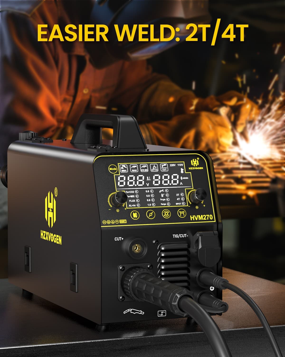 220V 250A Aluminum Welding Machine,6in1 Spot/MIG/TIG/MMA/Cut Multiprocess Welder 5