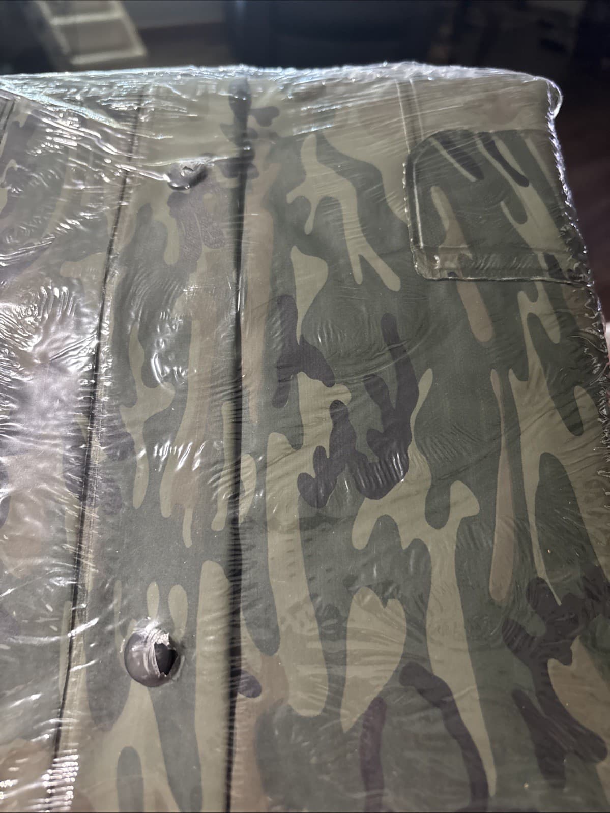 MEN’S Rain Suit 2 Piece Waterproof PVC/Polyester Size Large Camo-brown NIB 6