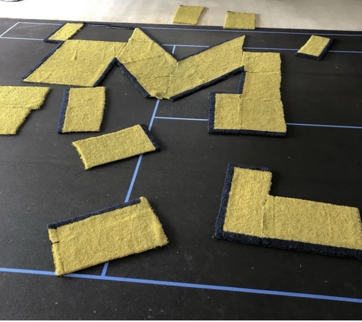 Michigan Wolverines Game Used BLOCK M turf from 50 Yard Line of Michigan Stadium 5