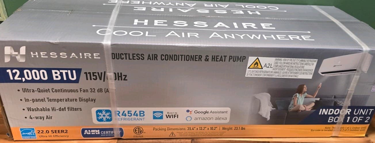 Hessaire Ductless Ac Heat Pump  12,000 BTU/h cooling & heating INNER UNIT ONLY 3