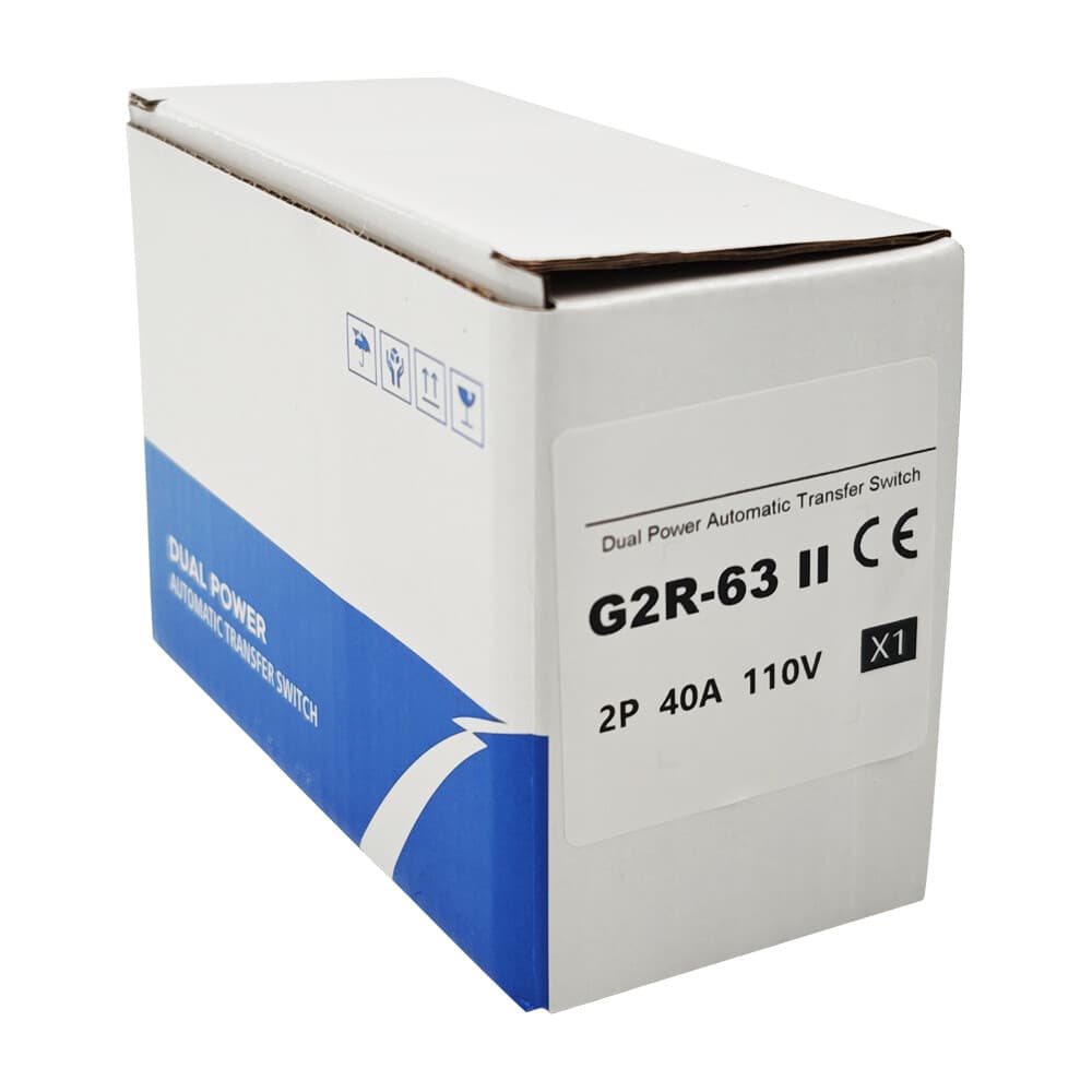Mini Dual Power Automatic Transfer Switch Grid to Alternator 2P 40A 110V NEW 6