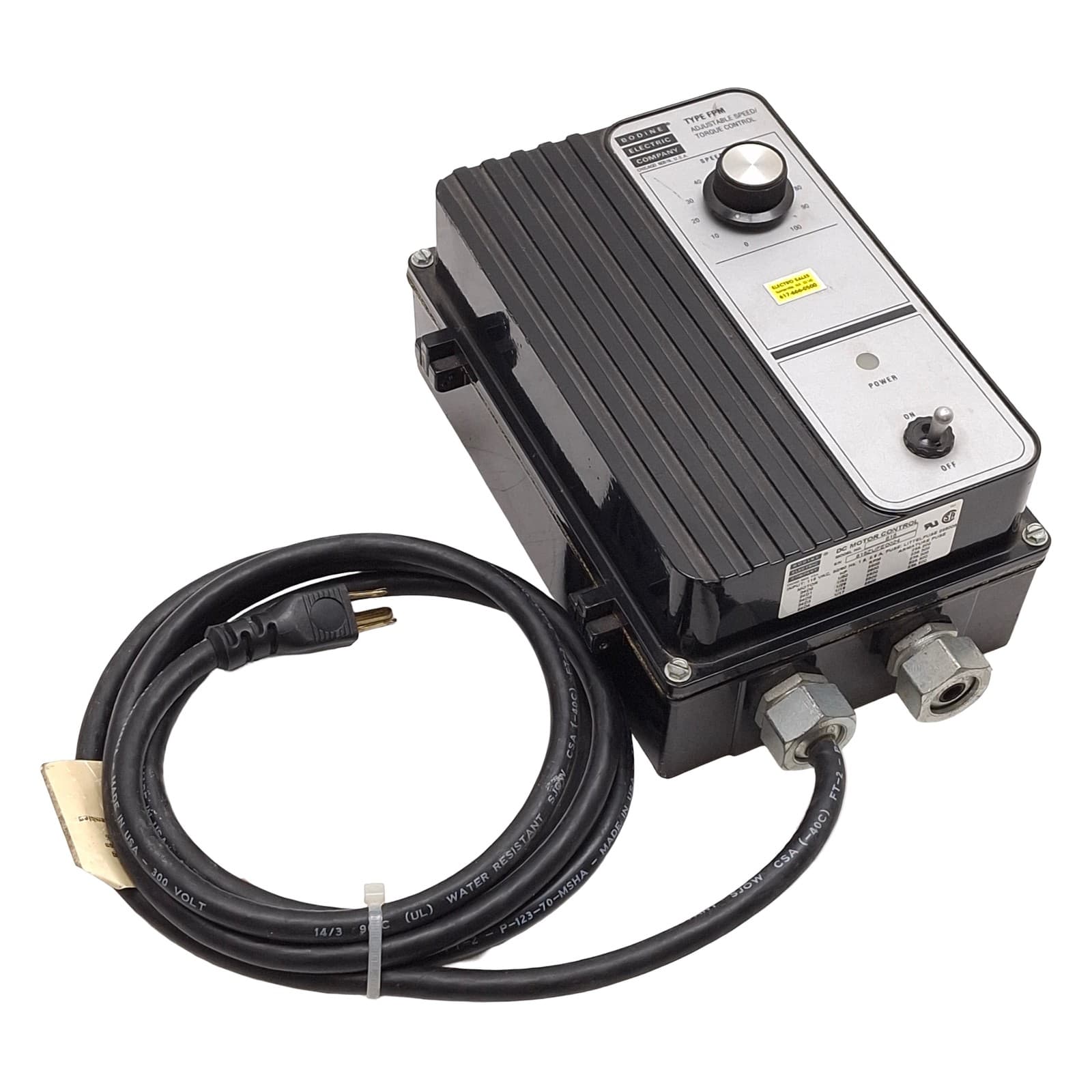 Bodine Electric 815 DC Motor Control, 1/17HP, 115VAC Input, 0-130VDC Output