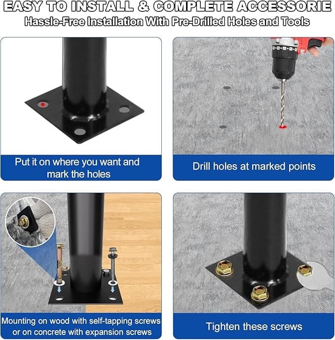 Durable Iron Handrail 2PC for Outdoor Decking 1-2 Step Stair Safety Support 6