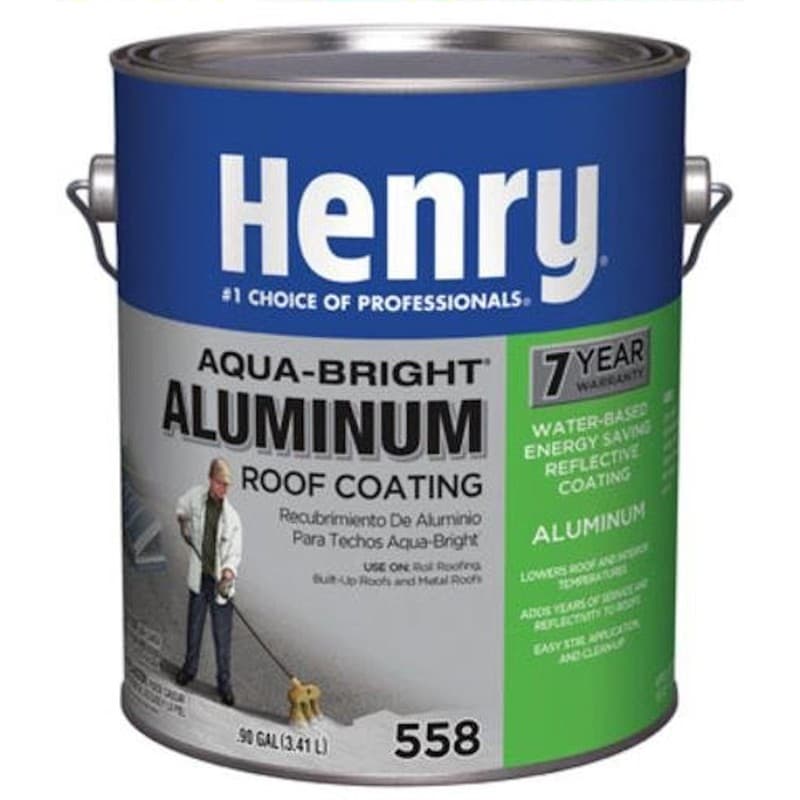 Henry Smooth Aluminum Aqua-Bright Aluminum Roof Coating 0.9 Gal. (Pack Of 4) 2